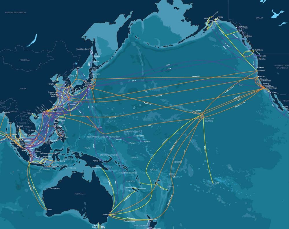 Pacific submarine network cables