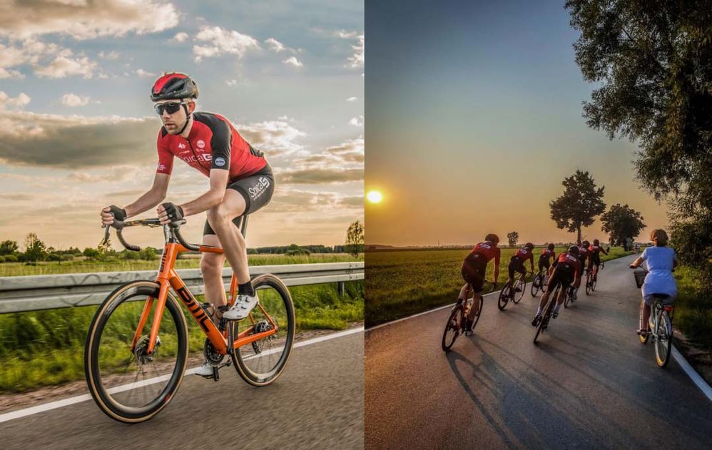 LEFT: Nice photo must go in. / RIGHT: Spica Solutions team cycling training.