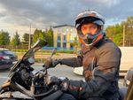 On a motorcycle trip to Estonia.