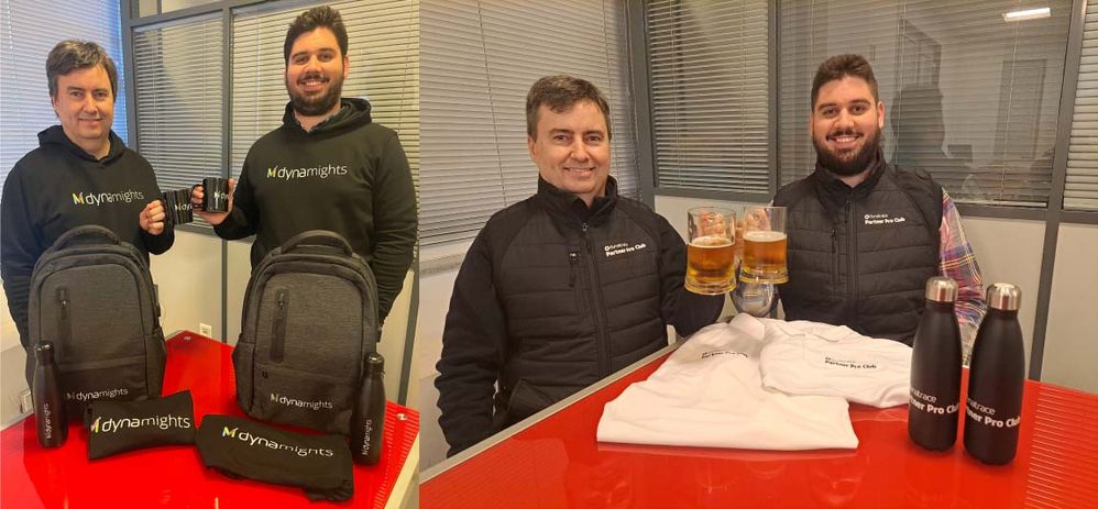 LEFT: Partner Pro gathering with @PedroDeodato, who I work with. / RIGHT: Celebrating new DynaMight SWAG this year.
