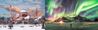 LEFT: Hagia Sophia Grand Mosque, Istanbul. /  RIGHT:  Northern lights.