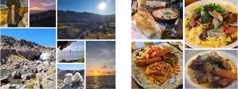 A couple of pictures of my travels, hikes along beautiful coastlines, checking out some art exhibitions, and showcasing the beauty of Peruvian food.