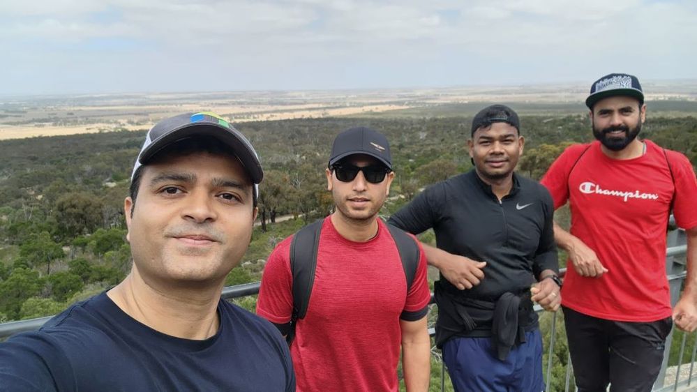 Hiking with friends.