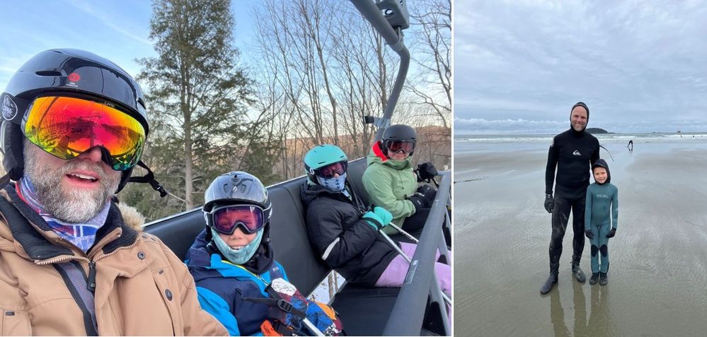 Instead of lounging on the couch, Benjamin's family prefers spending active time outdoors.