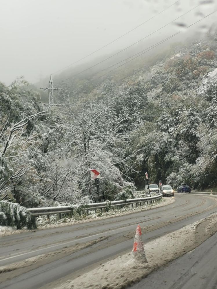 My first time seeing snow in early October in Sofia, Bulgaria.
