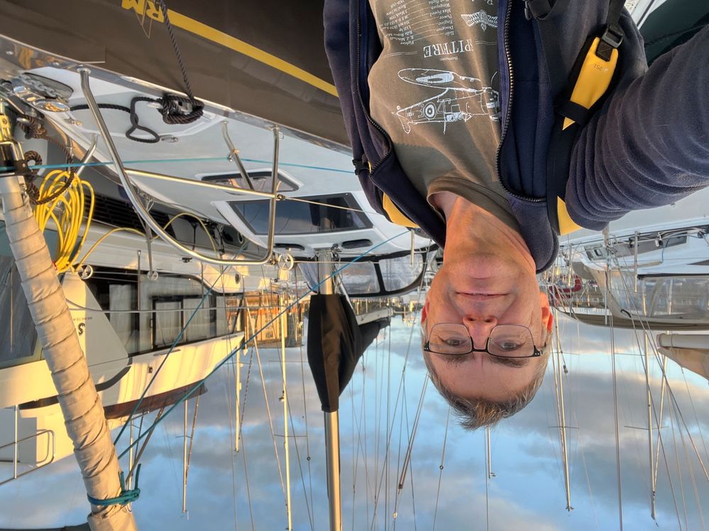Jean-Louis with the boat, his biggest passion in offline time.