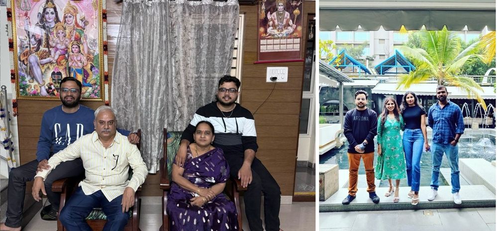 With family and friends.