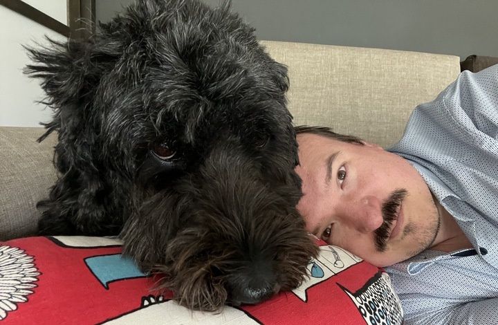 Mike and his dog, Samwise.
