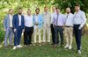 Mike and people from his team during the wedding.