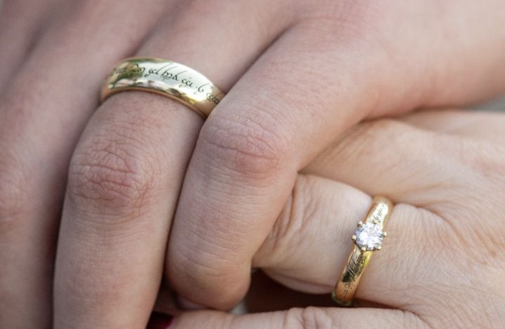 Their rings, made by the same smith who made the one ring for the movies.