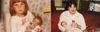 On the left: Mike with his big sister. On the right: Mike with his son.
