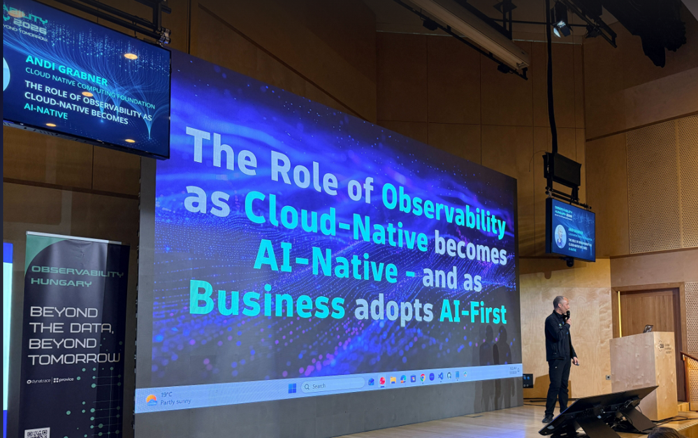 Opening Observability Day Hungary 2026 talking about the change towards becoming an AI-First company