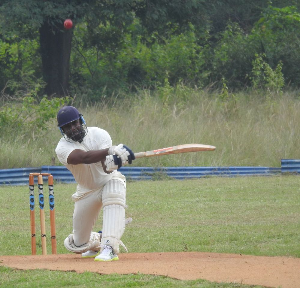 Enjoying the game he loves — no scorecards that matter, just cricket.