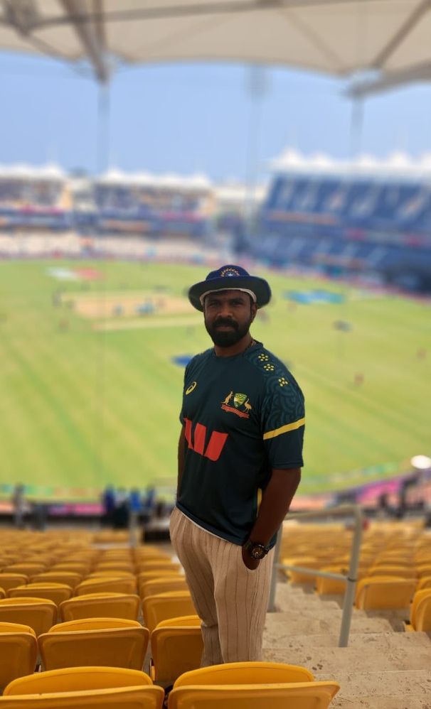 Off the field but never far from the game. :)