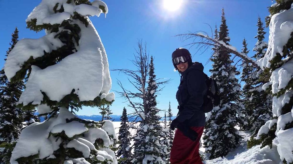 Snowboarding in the steep and deep in Jackson Hole, WY.