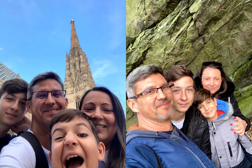 Family time. LEFT: Community members - In which city was this picture taken? help: There is a DT lab in this city. Suleiman the Magnificent could not capture this CAPITAL city. He could not have breakfast in this very famous building shown in the picture. I am waiting for the solution in a comment. RIGHT: Hiking in the tallest Hungarian mountains in Mátra - it's only 1000m ;)